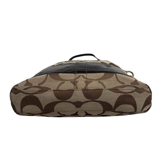 Coach signature Jacquard Brown Khaki Convertible Shoulder Crossbody Bag Y2K - Picture 9 of 9